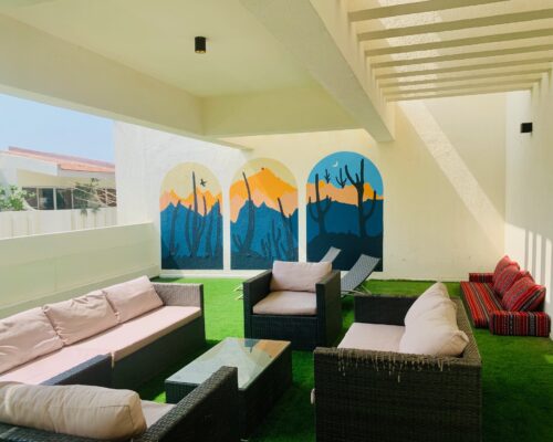 a seating room in holiday villas in dubai for family vacation and business meetings