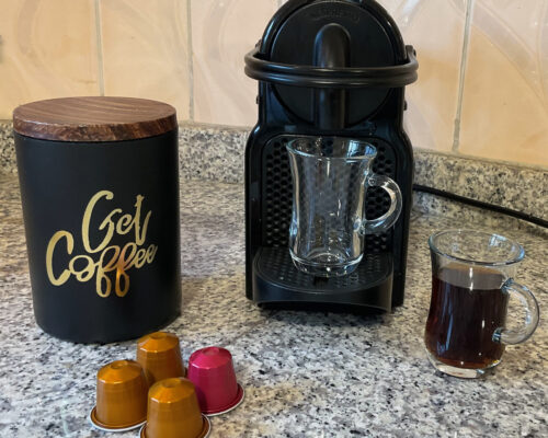coffee available in a kitchen in vacation villas for rent in dubai